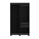Ver imagem 5 de Guarda-Roupa Solteiro Ripado 4 Portas Dakota Preto/Ac