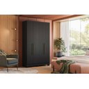 Ver imagem 1 de Guarda-Roupa Solteiro Ripado 4 Portas Dakota Preto/Ac