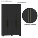 Ver mais imagens de Guarda-Roupa Solteiro Ripado 4 Portas Dakota Preto/Ac