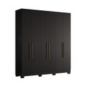 Ver imagem 2 de Guarda-Roupa Casal 6 Portas Ripado Dakota Preto/Ac