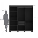 Ver imagem 3 de Guarda-Roupa Casal 6 Portas Ripado Dakota Preto/Ac