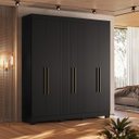 Ver imagem 4 de Guarda-Roupa Casal 6 Portas Ripado Dakota Preto/Ac
