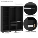 Ver mais imagens de Guarda-Roupa Casal 6 Portas Ripado Dakota Preto/Ac