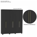 Ver imagem 7 de Guarda-Roupa Casal 6 Portas Ripado Dakota Preto/Ac