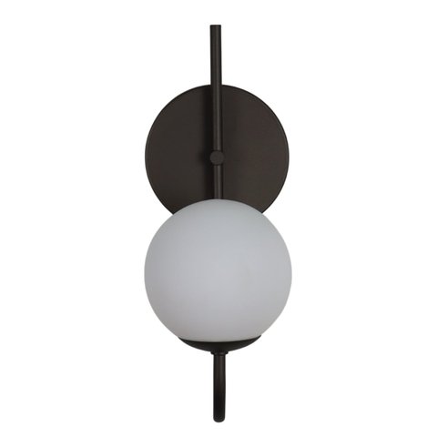 Arandela Luminária Curva Globo 10 Cm Moderno Preto Fosco Bf Decor Arandela Curva Globo 10