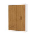 Ver imagem 2 de Guarda-Roupa 4 Portas 2 Gavetas Infantil Perola Marrom/Branco/Cinamomo