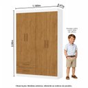 Ver imagem 5 de Guarda-Roupa 4 Portas 2 Gavetas Infantil Perola Marrom/Branco/Cinamomo