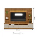 Ver imagem 3 de Estante para Tv até 75 Polegadas Ouro Preto 2 Portas com Led 268 Cm Nature/off White - Linea Brasil