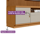 Ver imagem 5 de Estante para Tv até 75 Polegadas Ouro Preto 2 Portas com Led 268 Cm Nature/off White - Linea Brasil