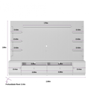 Ver imagem 6 de Estante para Tv até 75 Polegadas Ouro Preto 2 Portas com Led 268 Cm Nature/off White - Linea Brasil