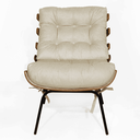 Ver imagem 2 de Poltrona Costela com Puff Luxo Base Ferro Fixa Linho Off White- Mabe Magazine