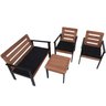 Conjunto para Jardim com 1 Sofá 2 Poltronas 1 Mesa de Centro Madeira Maciça Cairo Black - 1