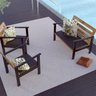 Conjunto para Jardim com 1 Sofá 2 Poltronas 1 Mesa de Centro Madeira Maciça Cairo Black - 7