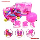 Ver imagem 2 de Patins Infantil Roller Quad 4 Rodas Rosa 30-33 Unitoys