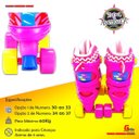 Ver imagem 5 de Patins Infantil Roller Quad 4 Rodas Rosa 30-33 Unitoys
