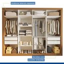 Ver imagem 6 de Guarda Roupa Casal Premium Firenze 279,3cm com Espelho 2 Portas Ripadas 2 Portas com Espelho 4 Gavetas Espresso Móveis
