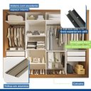 Ver imagem 5 de Guarda Roupa Casal Premium Firenze 279,3cm com Espelho 2 Portas Ripadas 2 Portas com Espelho 4 Gavetas Espresso Móveis