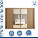 Ver imagem 2 de Guarda Roupa Casal Premium Firenze 279,3cm com Espelho 2 Portas Ripadas 2 Portas com Espelho 4 Gavetas Espresso Móveis