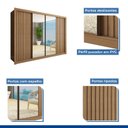 Ver imagem 3 de Guarda Roupa Casal Premium Firenze 279,3cm com Espelho 2 Portas Ripadas 2 Portas com Espelho 4 Gavetas Espresso Móveis