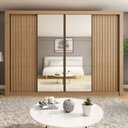 Ver imagem 1 de Guarda Roupa Casal Premium Firenze 279,3cm com Espelho 2 Portas Ripadas 2 Portas com Espelho 4 Gavetas Espresso Móveis