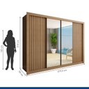 Ver imagem 7 de Guarda Roupa Casal Premium Firenze 279,3cm com Espelho 2 Portas Ripadas 2 Portas com Espelho 4 Gavetas Espresso Móveis