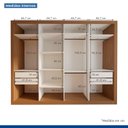 Ver mais imagens de Guarda Roupa Casal Premium Firenze 279,3cm com Espelho 2 Portas Ripadas 2 Portas com Espelho 4 Gavetas Espresso Móveis