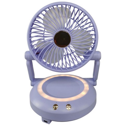 Ventilador Mesa Dobravel Portatil 3 Niveis Luz Led Iluminaçao Usb Portatil Verao Calor Sol Escrivani
