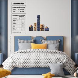 Casas e prédios - Quadro ou placa decorativa com 8 peças É DeCoração Quadros e placas decorativas 6m - 12