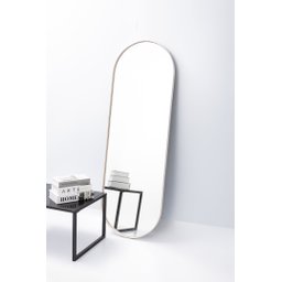 Espelho Decorativo Grande Oval com Moldura Metal Corpo Inteiro 170 X 70 Cm Industrial  - 3
