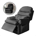 Ver imagem 1 de Poltrona do Papai Sala Decoração Descanso Reclinável Corino Conforto Suede Veludo Preto