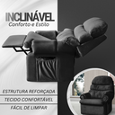 Ver imagem 3 de Poltrona do Papai Sala Decoração Descanso Reclinável Corino Conforto Suede Veludo Preto