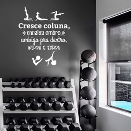 Adesivo de Parede Frase Pilates Cresce a Coluna Inspira Expira Kanto Store Adesivo de Parede Logo Ac - 4