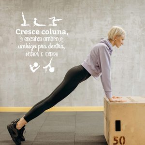 Adesivo de Parede Frase Pilates Cresce a Coluna Inspira Expira Kanto Store Adesivo de Parede Logo Ac