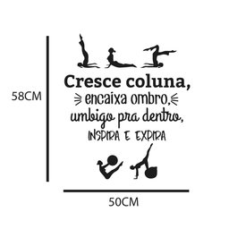 Adesivo de Parede Frase Pilates Cresce a Coluna Inspira Expira Kanto Store Adesivo de Parede Logo Ac - 2