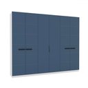 Ver imagem 2 de Guarda-roupa Casal Lisboa 6 Portas 4 Gavetas Branco/azul - Politorno