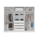 Ver imagem 3 de Guarda-roupa Casal Lisboa 6 Portas 4 Gavetas Branco/azul - Politorno