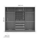 Ver imagem 4 de Guarda-roupa Casal Lisboa 6 Portas 4 Gavetas Branco/azul - Politorno
