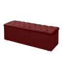 Ver imagem 1 de Baú Calçadeira Guarda Volumes Recamier King Size Quarto Estofado 195cm:suede Bordô