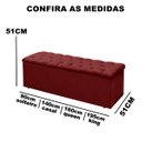 Ver imagem 4 de Baú Calçadeira Guarda Volumes Recamier King Size Quarto Estofado 195cm:suede Bordô