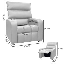 Poltrona do Papai Reclinável Turquia - Sintético Branco Shop das Cabeceiras - 3