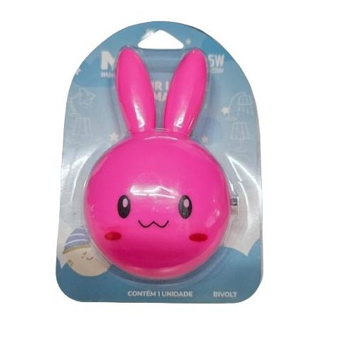 Luminaria Noturna de Tomada Coelho Rosa P/ Menina