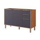 Ver imagem 1 de Gabinete de Cozinha Modulado Balcão Esplêndida com 3 Portas e 2 Gavetas sem Tampo 120cm Freijo-