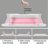 Banheira Pimpolho Para Banho Bebê Menina Feminina Dobrável Com Válvula Saída De Água Retrátil Rosa - 6