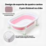 Banheira Pimpolho Para Banho Bebê Menina Feminina Dobrável Com Válvula Saída De Água Retrátil Rosa - 3