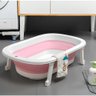 Banheira Pimpolho Para Banho Bebê Menina Feminina Dobrável Com Válvula Saída De Água Retrátil Rosa - 2