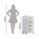 Ver imagem 7 de Cômoda Flávia 4 Gavetas Branco Branco