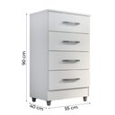Ver imagem 5 de Cômoda Flávia 4 Gavetas Branco Branco