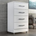 Ver imagem 1 de Cômoda Flávia 4 Gavetas Branco Branco