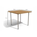 Ver imagem 2 de Conjunto: Mesa de Cozinha Sena Níquel c/ Tampo Madeirado 90cm + 4 Cadeiras Noruega Cromada/Preto -