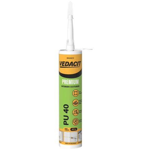Selante PU 40 Branco Bisnaga 400 Gramas - 148009 - VEDACIT Selante PU 40 BCO BI 400 Gramas - 148009 